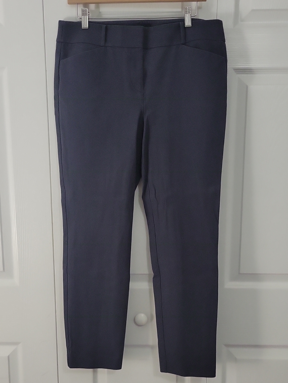 LOFT Classic Grey/Navy Ponte Knit Ankle Pants - Women